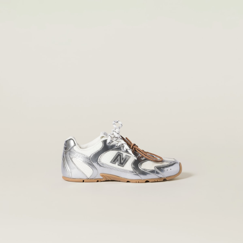 NB (WMNS) x Miu Miu 530 SL metallic leather and mesh sneakers